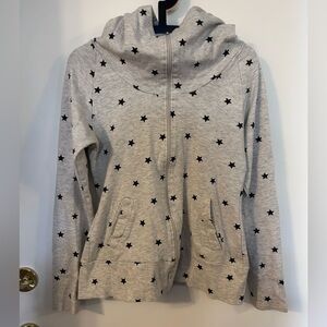 Bench Light Grey Women’s Zip Hoodie with Star Design size Large